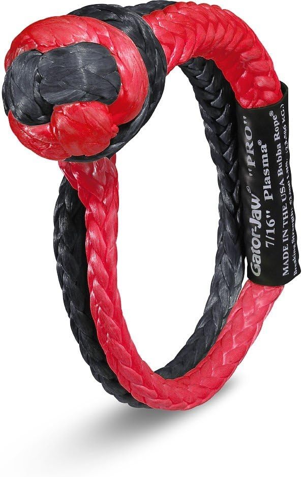 Bubba Rope Gator-Jaw PRO Synthetic Shackle, 7/16” – Heavy-Duty Vehicle Tow Shackle: 52,300 lbs. Capacity - Red Pack of 2