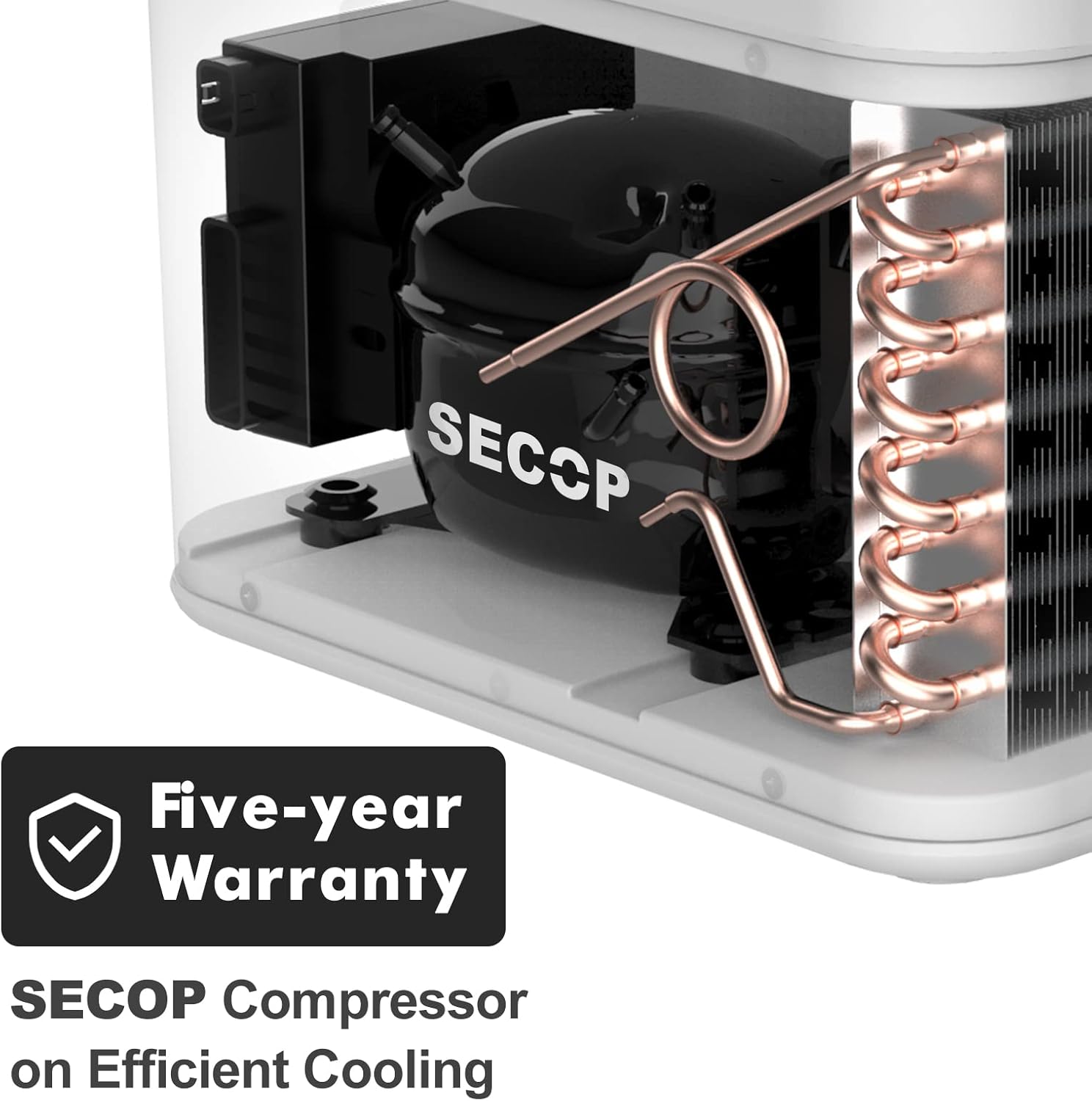 ICECO JP42(42L) 12 Volt Portable Refrigerator with SECOP Compressor, 12V Fridge & Freezer for Truck, DC 12/24V, AC 110-240V, 0℉ to 50℉, Home & Car Use (JP42 White+Wall Adapter)