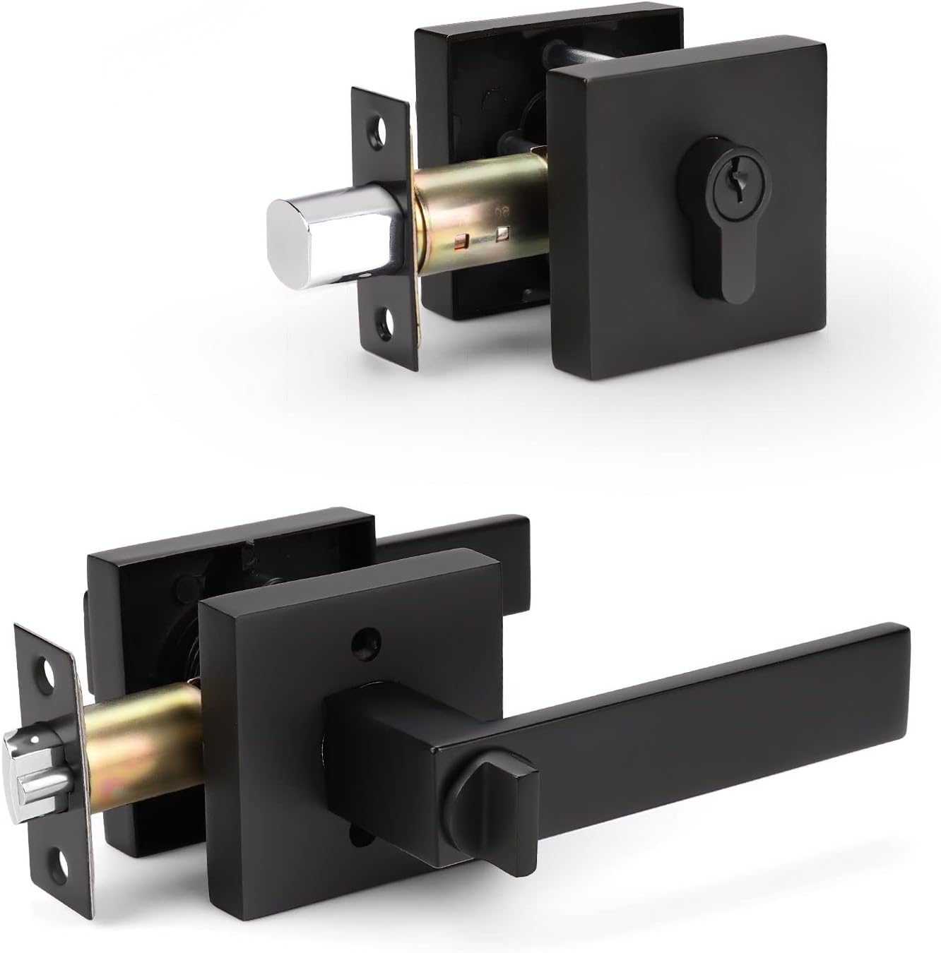 KNOBWELL 10 Pack Premium Matte Black Door Handle Passage Door Lever Heavy Duty Door Handle Set, Closet Door Handles for Left or Right Handing, Lever Door Handle 2.07 lb One Lever