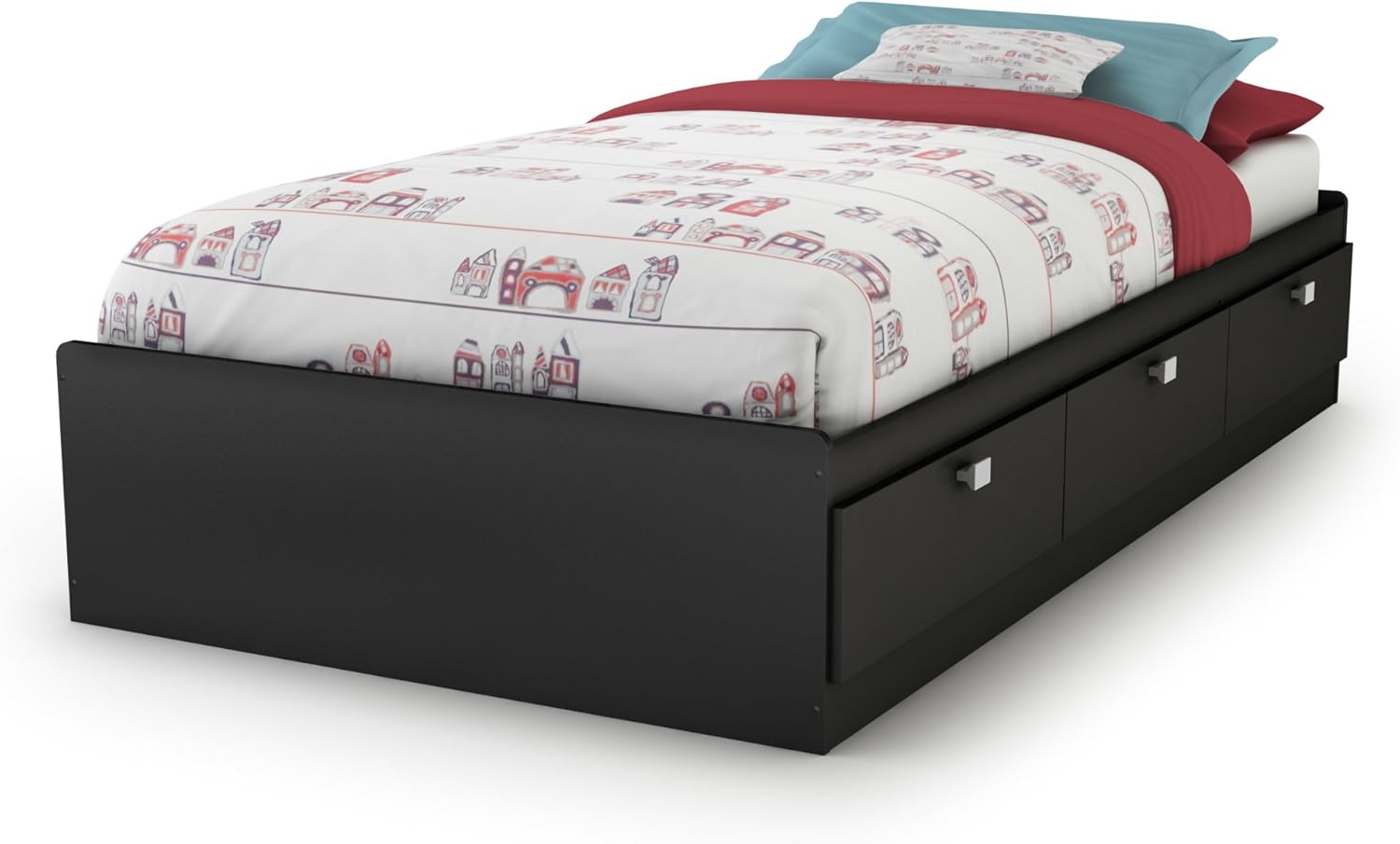 South Shore Bed, Twin, Pure Black