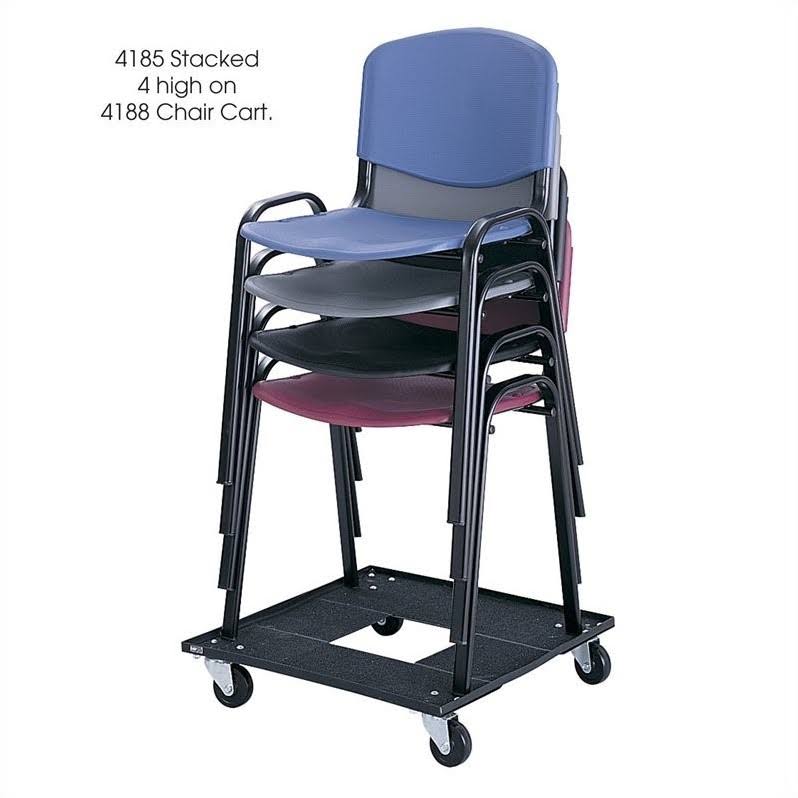 Safco Stacking Chairs Charcoal w/Black Frame 4/Carton