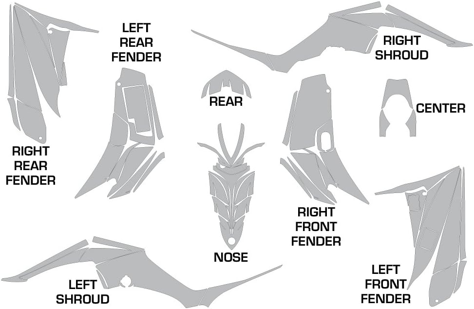 AMR Racing ATV Graphics kit Sticker Decal Compatible with Yamaha Raptor 350 2004-2014 - Carbon X Blue