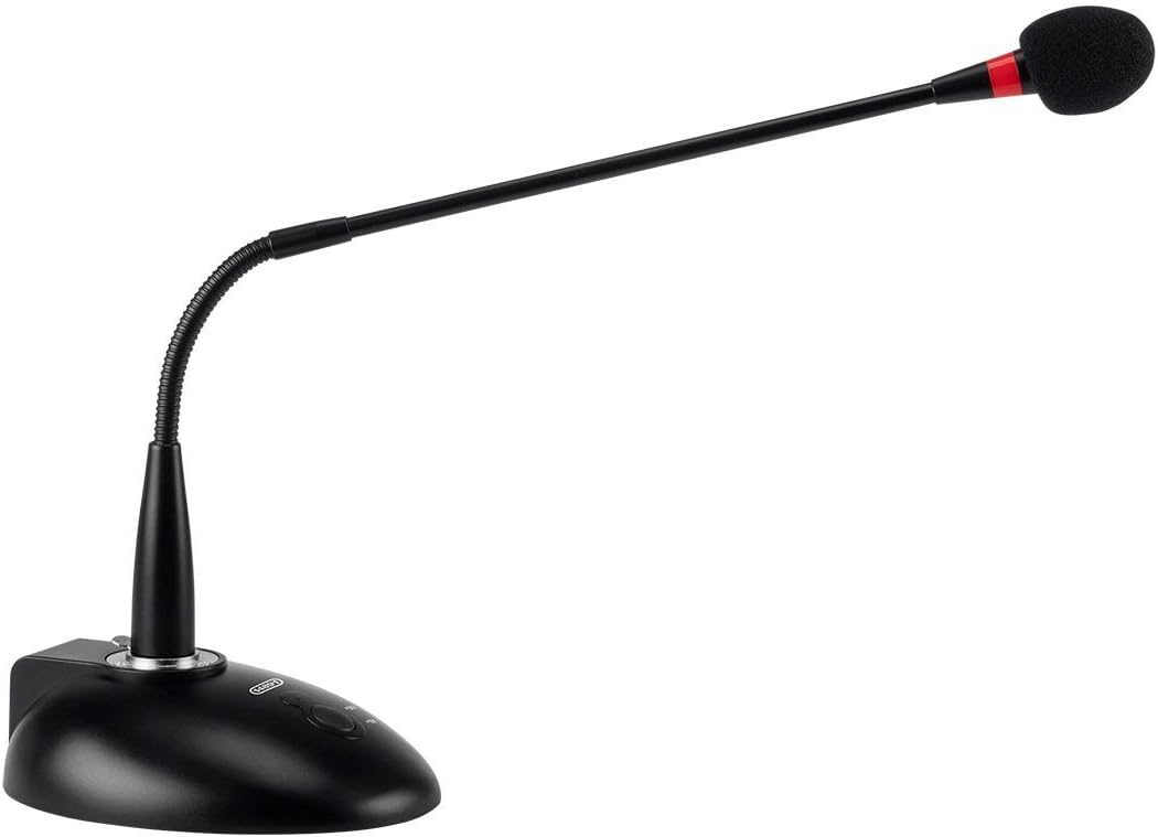 Monoprice 114891 Commercial Audio Desktop Paging Microphone with On/Off Button (No Logo) Pack of 2