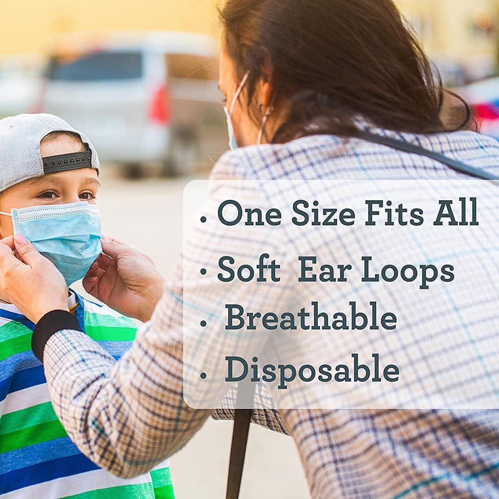 Pack of 720 Dust Face Cover with Elastic Ear Loop - Bulk TruMed Disposable, 3 Ply, Breathable & Anti-Pollution, Safe Mouth Shield for Adults and Kids