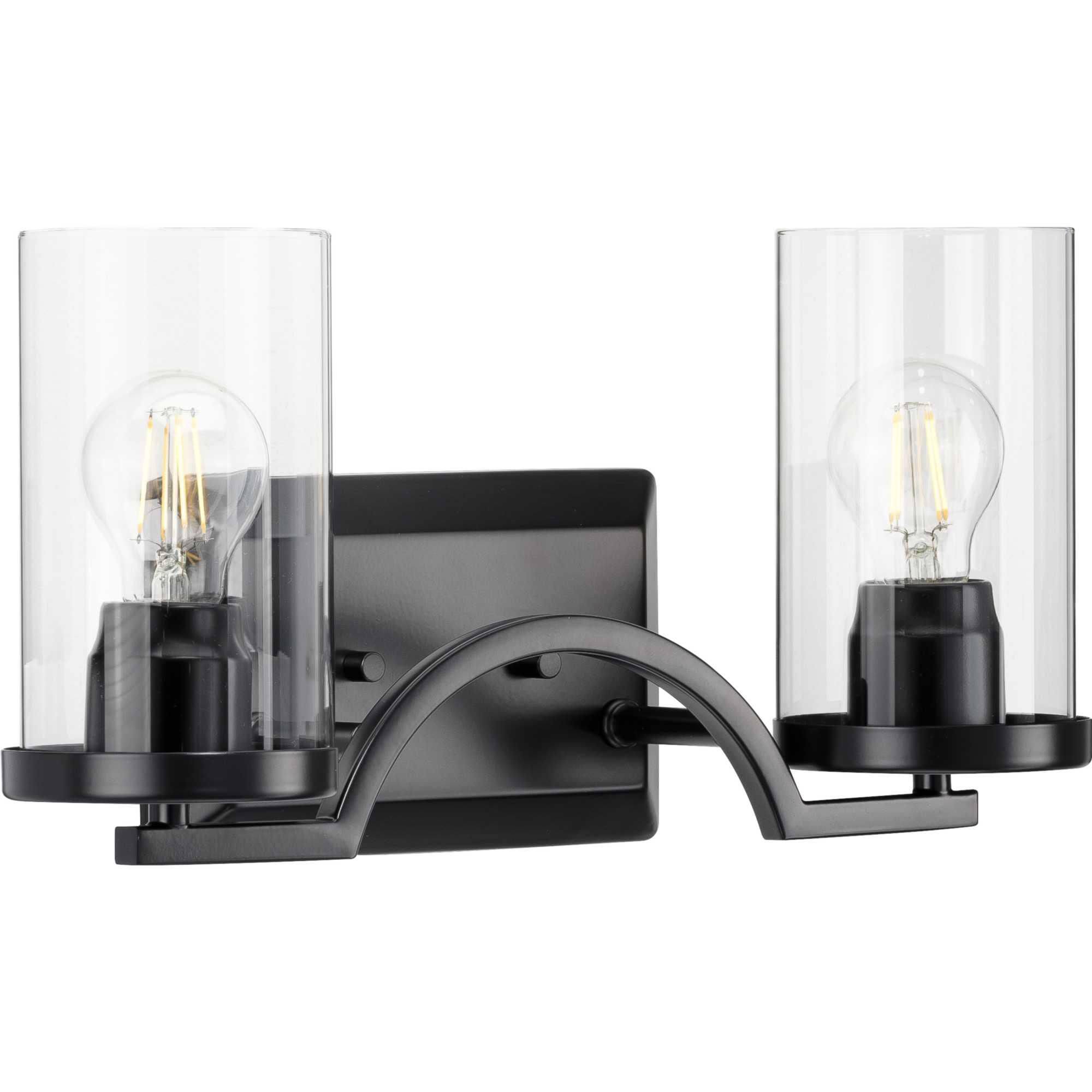 Progress Lighting Lassiter 2-Light Black Bath Light