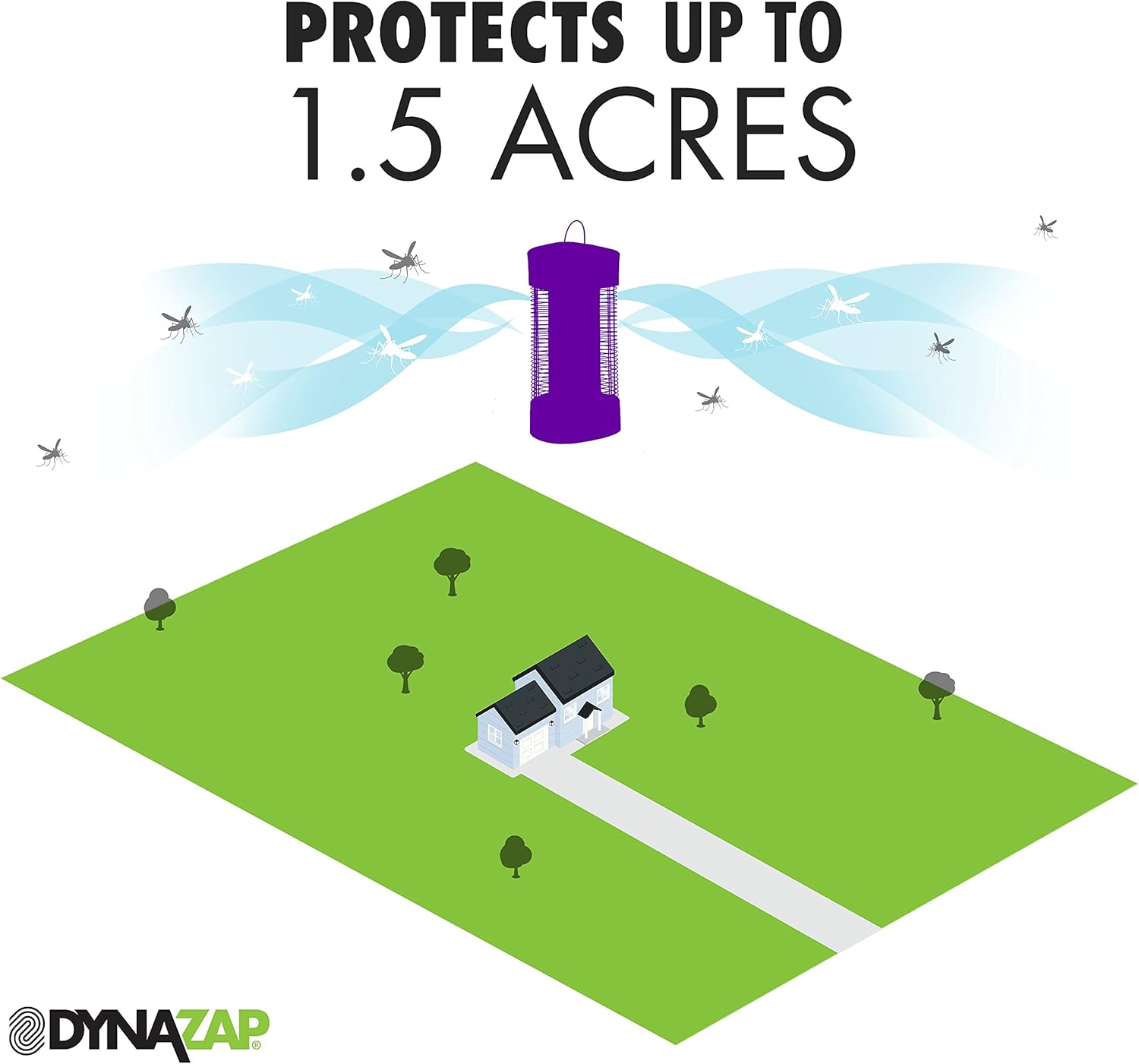 DynaZap DZ30300SR 1.5 Acre Bug Zapper Insect Trap Pack of 2