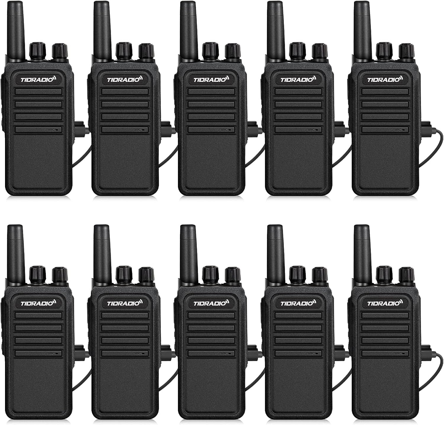 TIDRADIO TD-777S 2 Way Radios Walkie Talkies Long Range 22 CH USB Rechargeable Two Way Radio Hands Free Walkie Talkies for Adults for Commercial Organization (10 Pack)