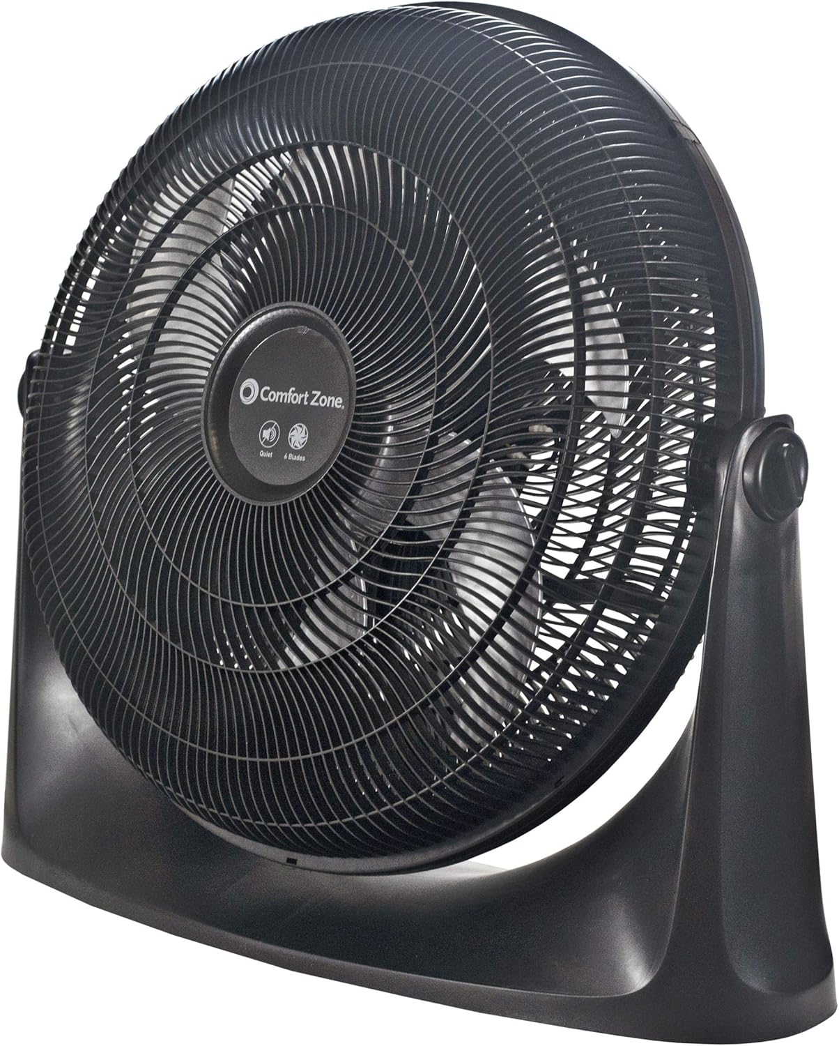 Comfort Zone CZHV201BS PowrCurve Floor Fan, 150W, High Velocity, 3 Speed, 180-Degree Tilt, Reduced Noise, 20-inch, Black Pack of 2