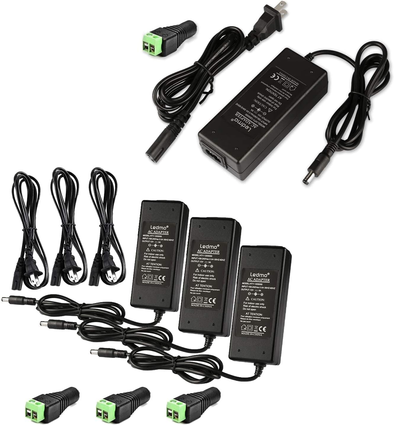 1 Pack Bundle 3 Pack 12V 5A LED Power Supply Pack of 2