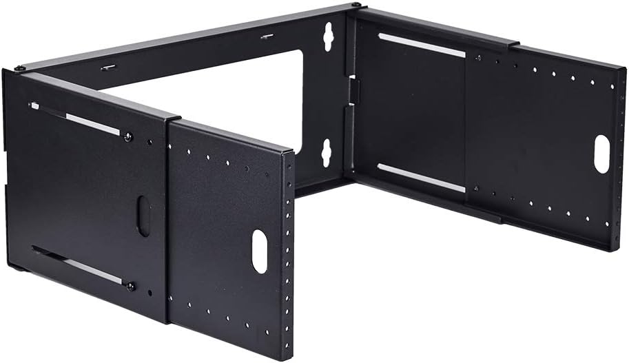 KENUCO 19 Inch Steel Hinged Extendable Wall Mount Bracket Network Equipment Rack (4U Hinged-Extendable) Pack of 2