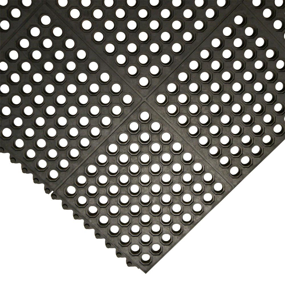 Rubber-Cal 03-122-INT-BK Dura-Chef Commercial Interlock Anti-Fatigue Rubber Matting, 36