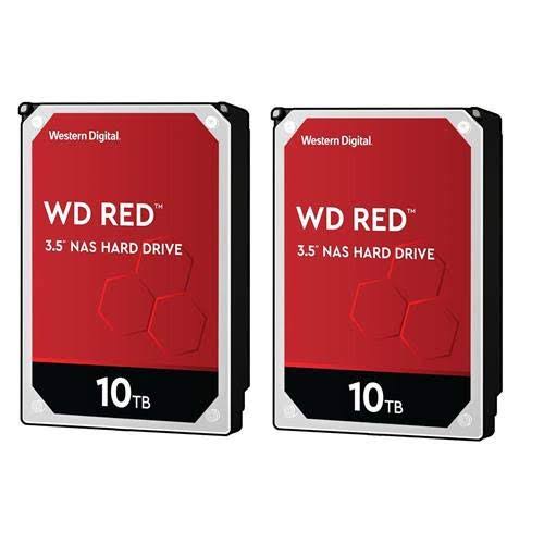 WD 2 Pack, Red 3.5x22 10TB NAS Internal Hard Drive, 5400 RPM, SATA III 6Gb/s