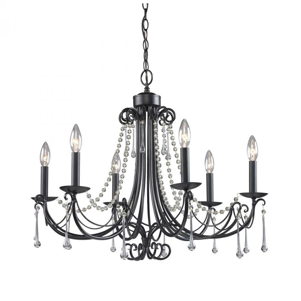 Elk Lighting-Cambridge 6-Light Chandelier in Matte BLACK-416-BK