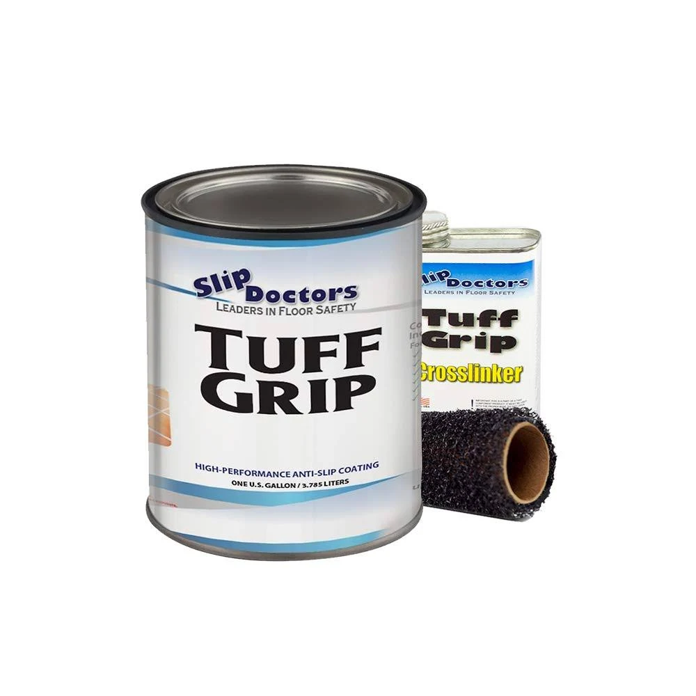 Slip Resistant Coating, Industrial Grade, Interior/Exterior, Fast Drying, Textured to Increase Traction. Tuff Grip (Safety Blue,