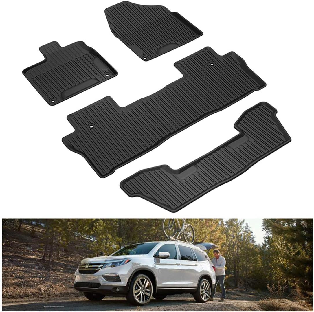 Kiwi Master Cargo Trunk Mat Compatible for 2016-2022 Honda Pilot Accessories All Weather Trunk Liner TPE Slush Mats Black