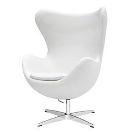 Stylish Replica Arne Jacobsen Egg Chair White Fabric, Red