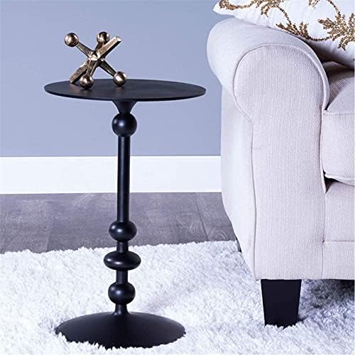 Beaumont Lane Pedestal End Table in Black Iron