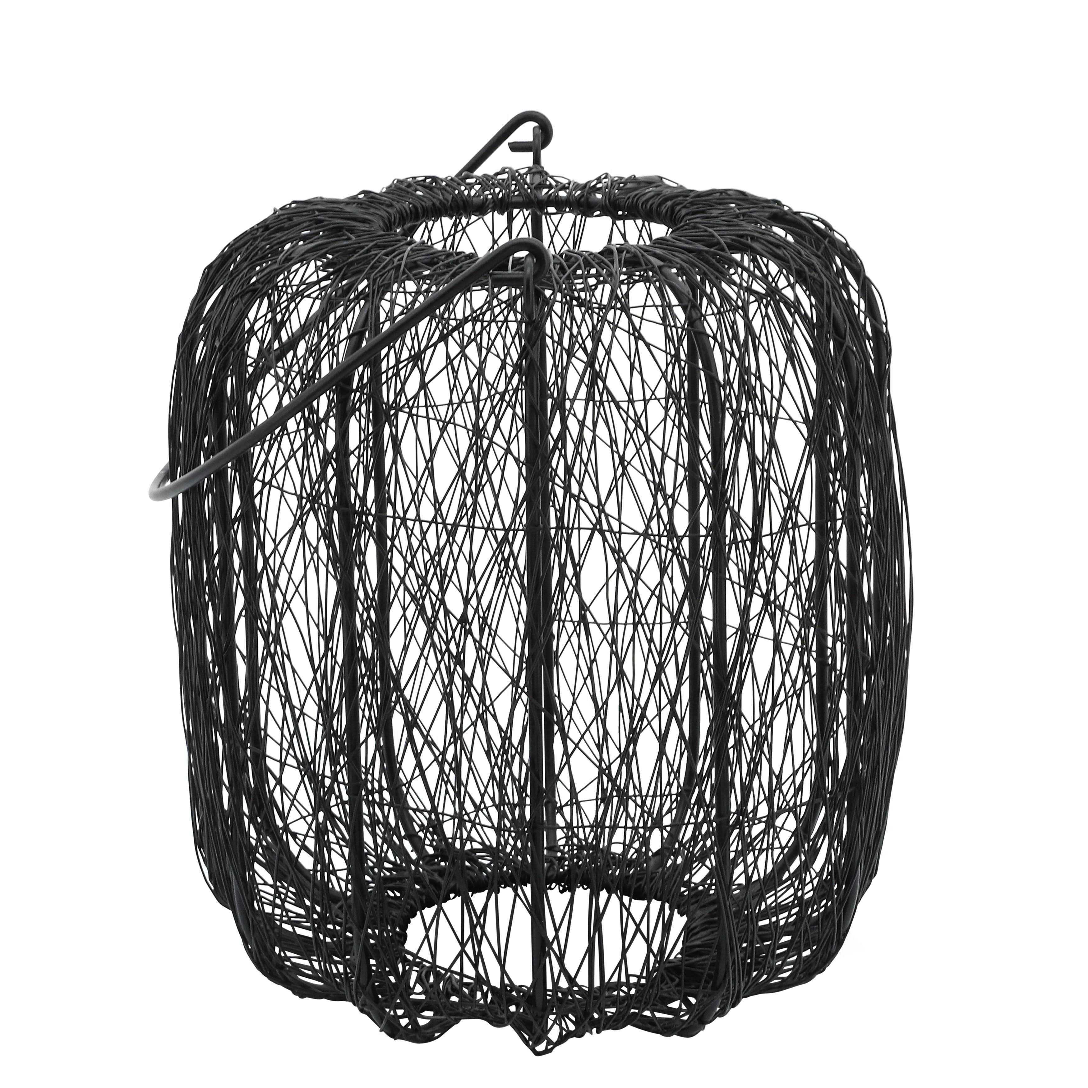 Metal, 10x22H Wire Lantern, Black