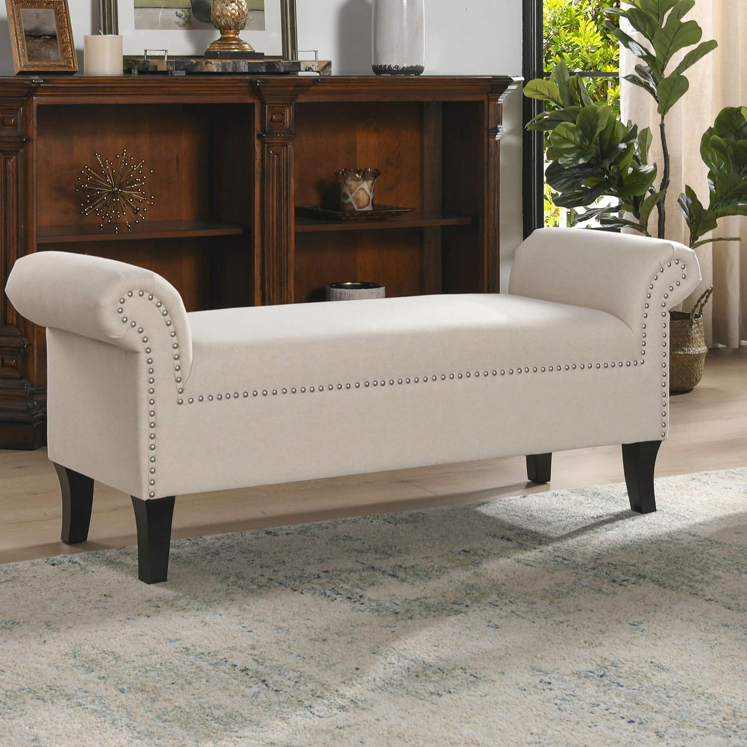 Jennifer Taylor Home Kathy accent bench, Sky Neutral