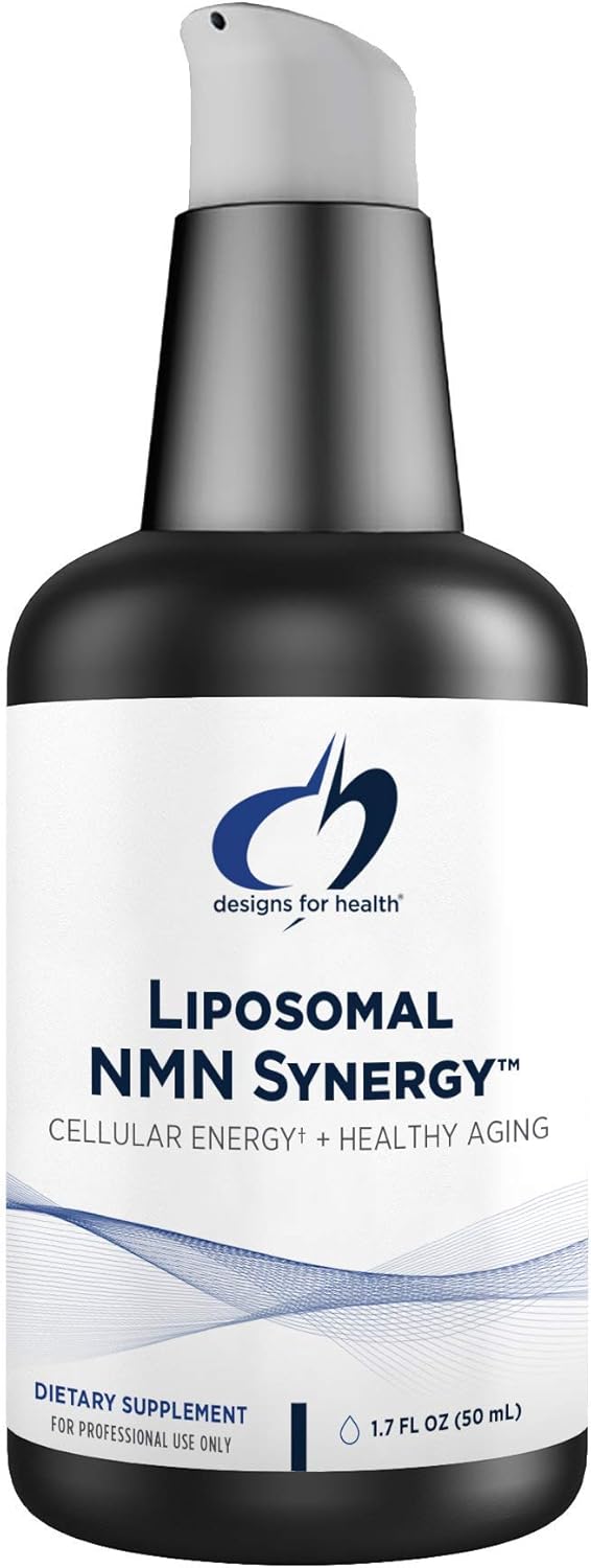 Designs for Health Liposomal NMN Synergy - Liquid NMN (Nicotinamide Mononucleotide) NAD+ Supplement - Promotes Cellular Energy, Metabolism + Healthy Aging - Soy-Free (50 Servings / 1.69oz) Pack of 2