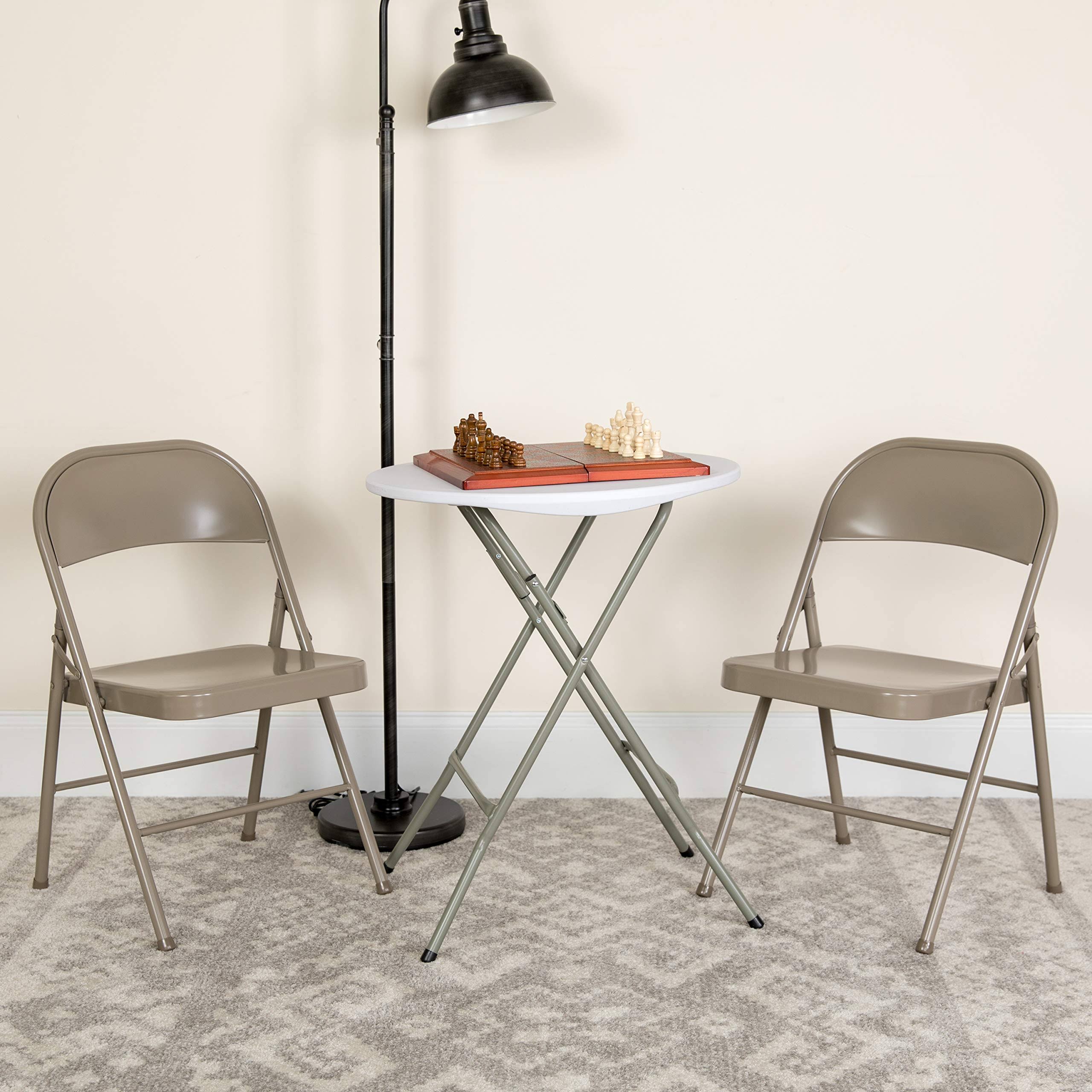 Flash Furniture 2 Pack Hercules Series Double Braced Gray Metal Folding Chair