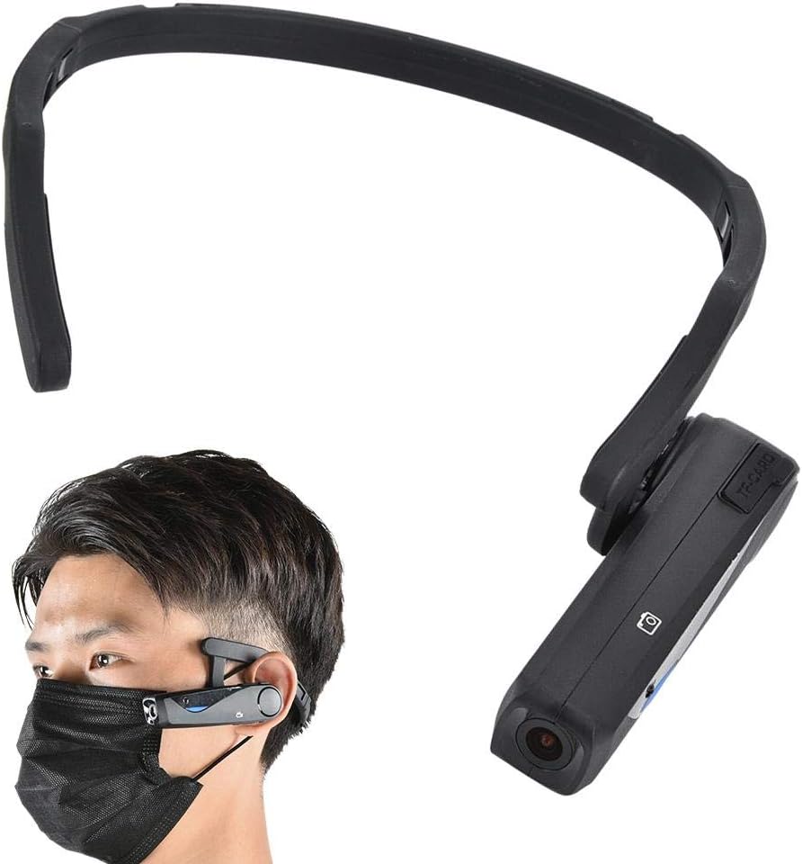 1920x1080P 20MP HD Head Mounted Action Camera, Head Wear Mini Sports Camcorder Wide Angle Video WiFi Cell Phone APP Control with Microphone