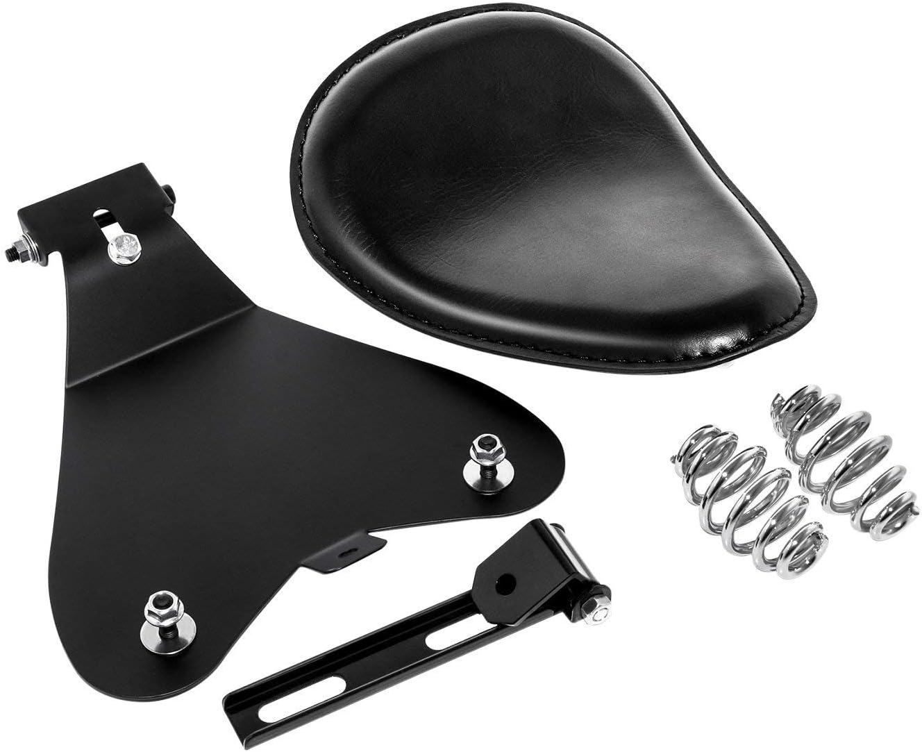 3 Leather Solo Seat with Spring Bracket Kit for Sportster XL 1200 883 48 Chopper Bobber Seats Custom