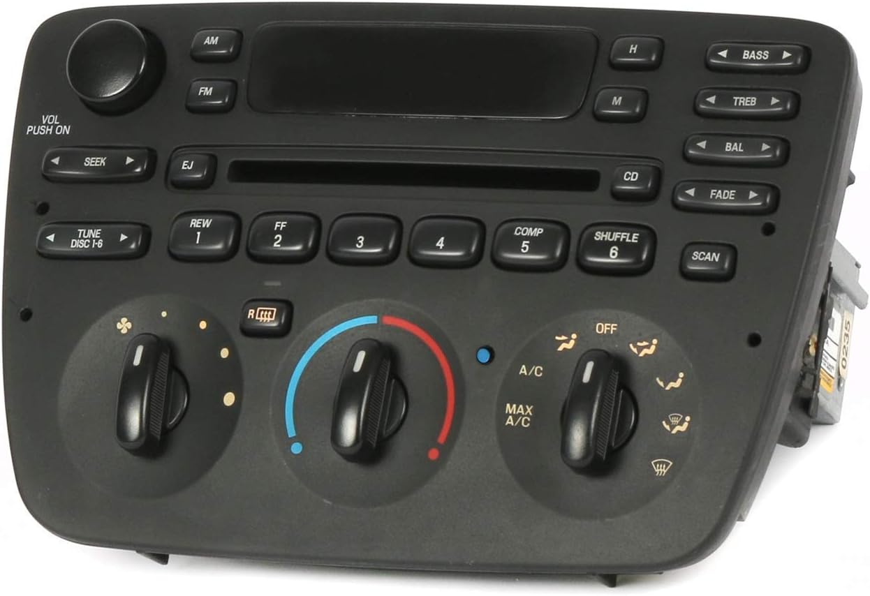 1 Factory Radio 638-02227-BT AM FM Radio CD Player Remanufactured Black Bluetooth w/Manual Heater Controls OE Part Number: 638-02227-BT AM FM Radio CD Player (Renewed)