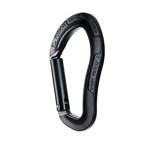 Fusion Climb Techno Zoom Military Tactical Aluminum Straight Ergonomic Carabiner Black 10-Pack
