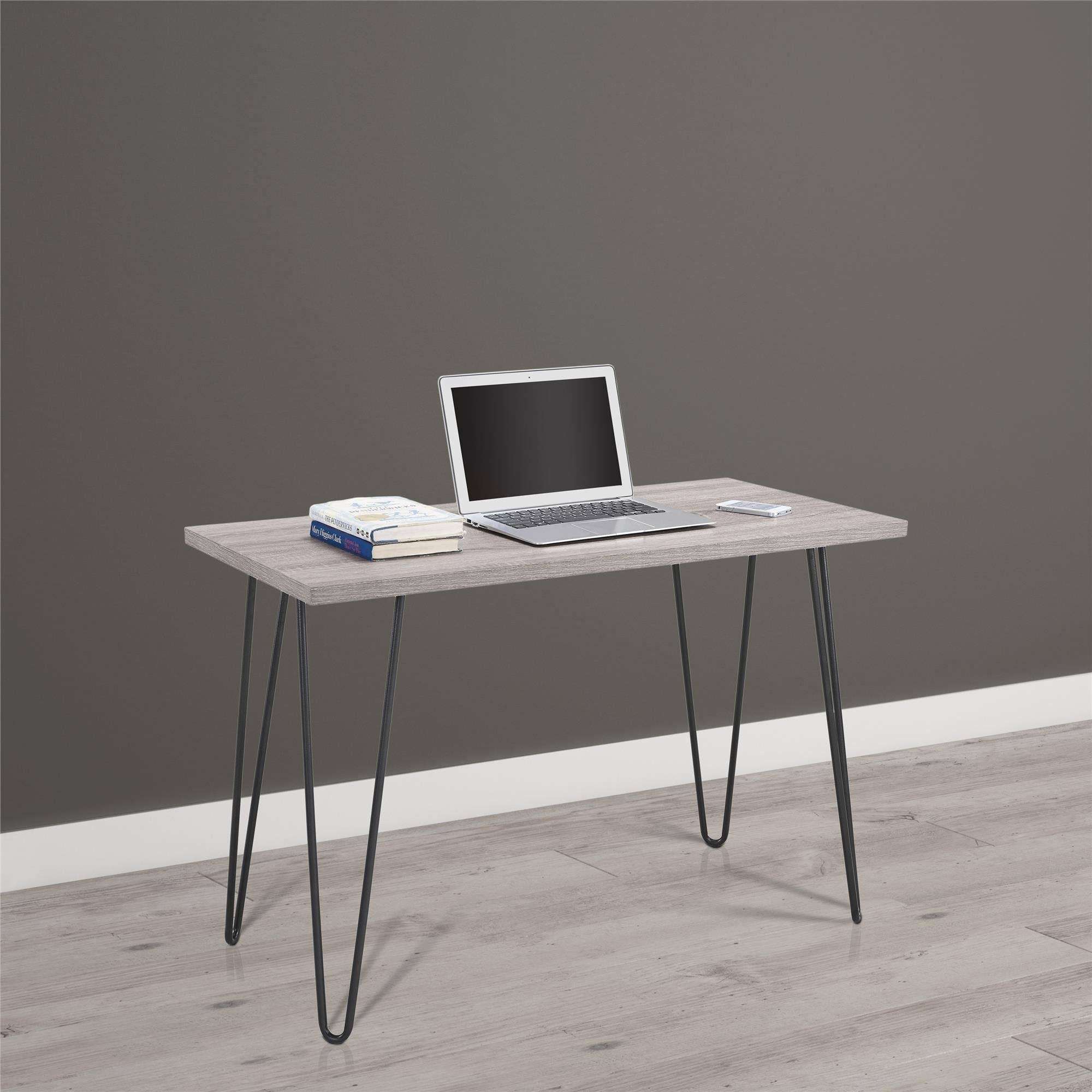 Avenue Greene Isaac Weathered Oak/ Black Retro Desk, Gray