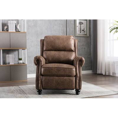Delfina Push Back Recliner Alcott Hill Fabric: Brown Microfiber/Microsuede