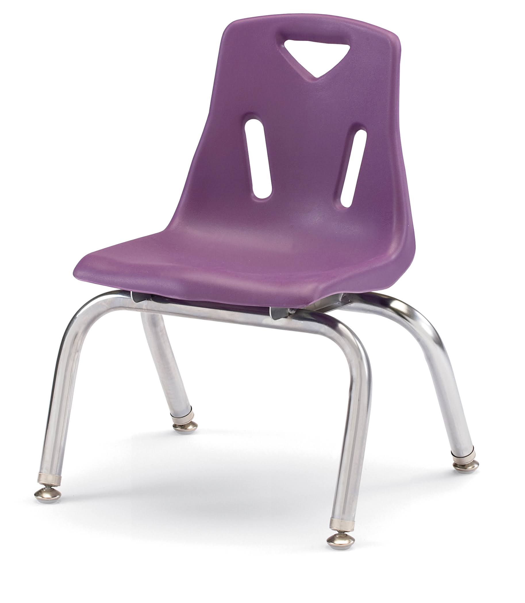 Jonti-Craft 8140JC6004 Berries Purple 10x22 Stacking Chairs with Chrome-Plated Legs - Set of 6