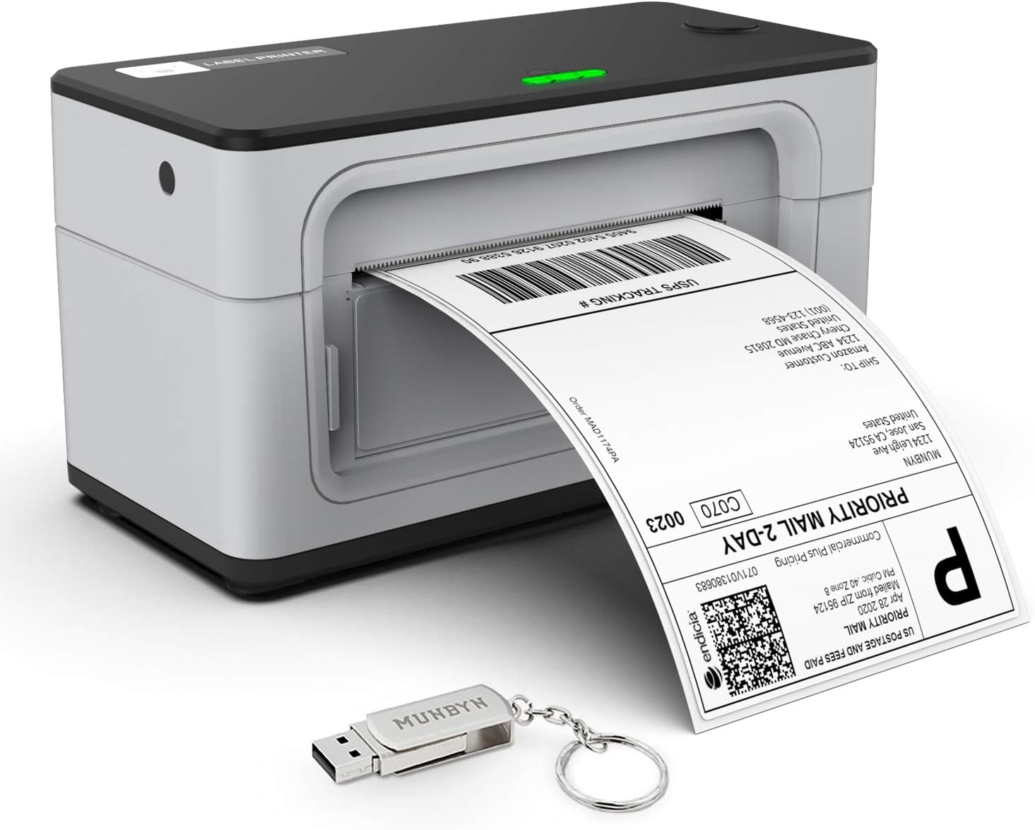 Bluetooth Thermal Label Printer, MUNBYN 4x6 Shipping Label Printer for Shipping Packages 203DPI,1.57