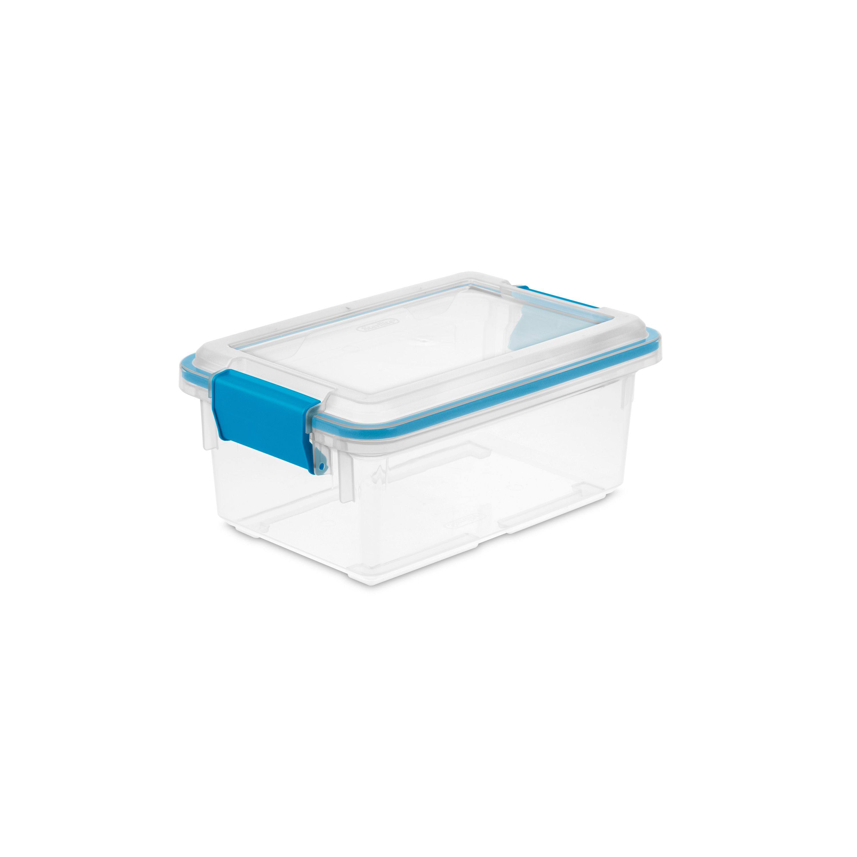 Sterilite 7.5 Quart Clear Plastic Storage Box u0026 Lid w/ Blue Latches (18 Pack)