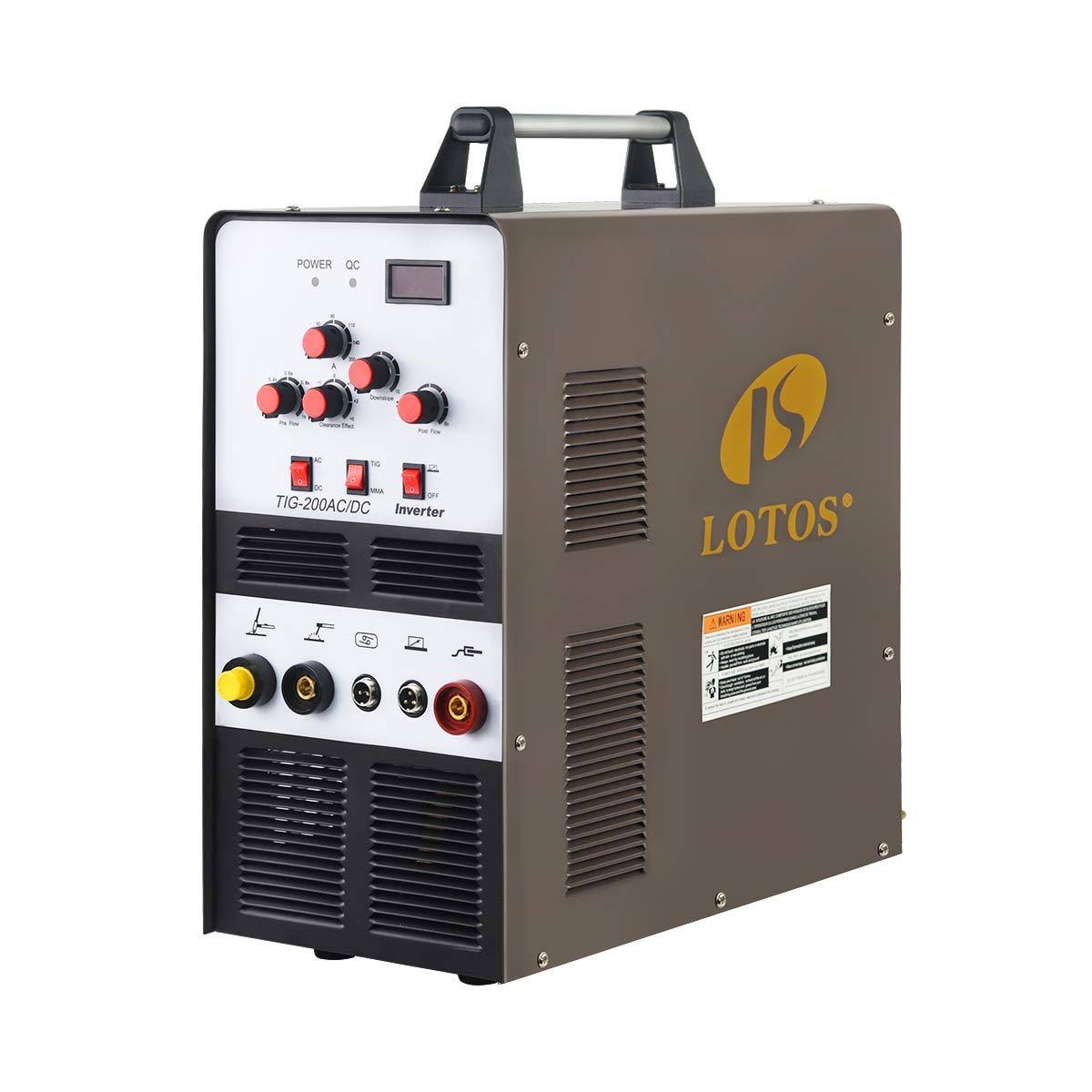 Lotos Tig200 200A AC/DC Aluminum TIG/Stick Welder Square Wave Inverter with Pedal and Mask
