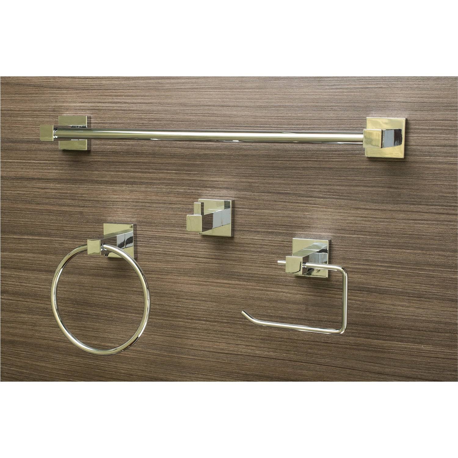 Sure-Loc Modern 4-Piece Bathroom Accessory Set - Baden Bath Set, Polished Chrome