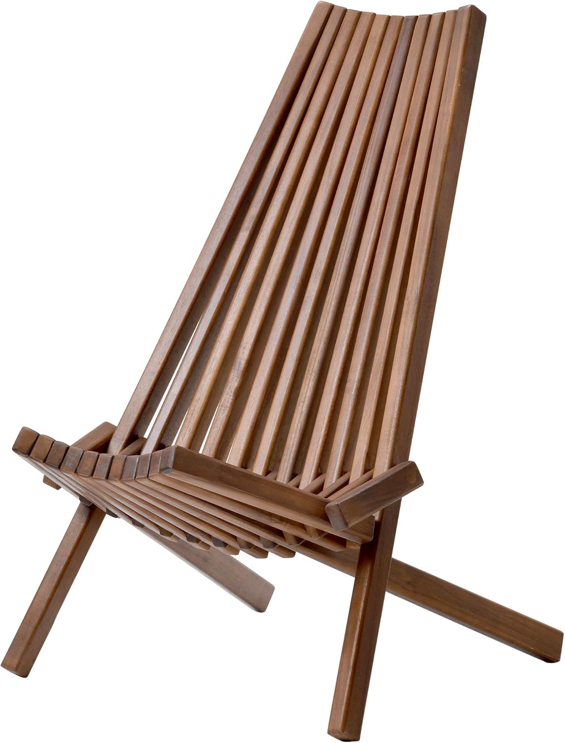 DCMTOAMZ Acacia Folding Wooden Outdoor Chair -Foldable Low Profile Lounge Chair for The Deck, Lawn, Porch, Balcony, Patio, Garden or Home Furniture, Tamarack Chair, Fire Pit Chairs