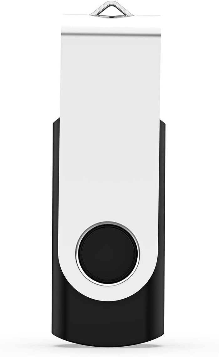 KEXIN 100 Pack 8 GB Flash Drive Bulk USB Drive Pack Thumb Drive Bundle USB Flash Drive Swivel Design Memory Stick USB 2.0 Black