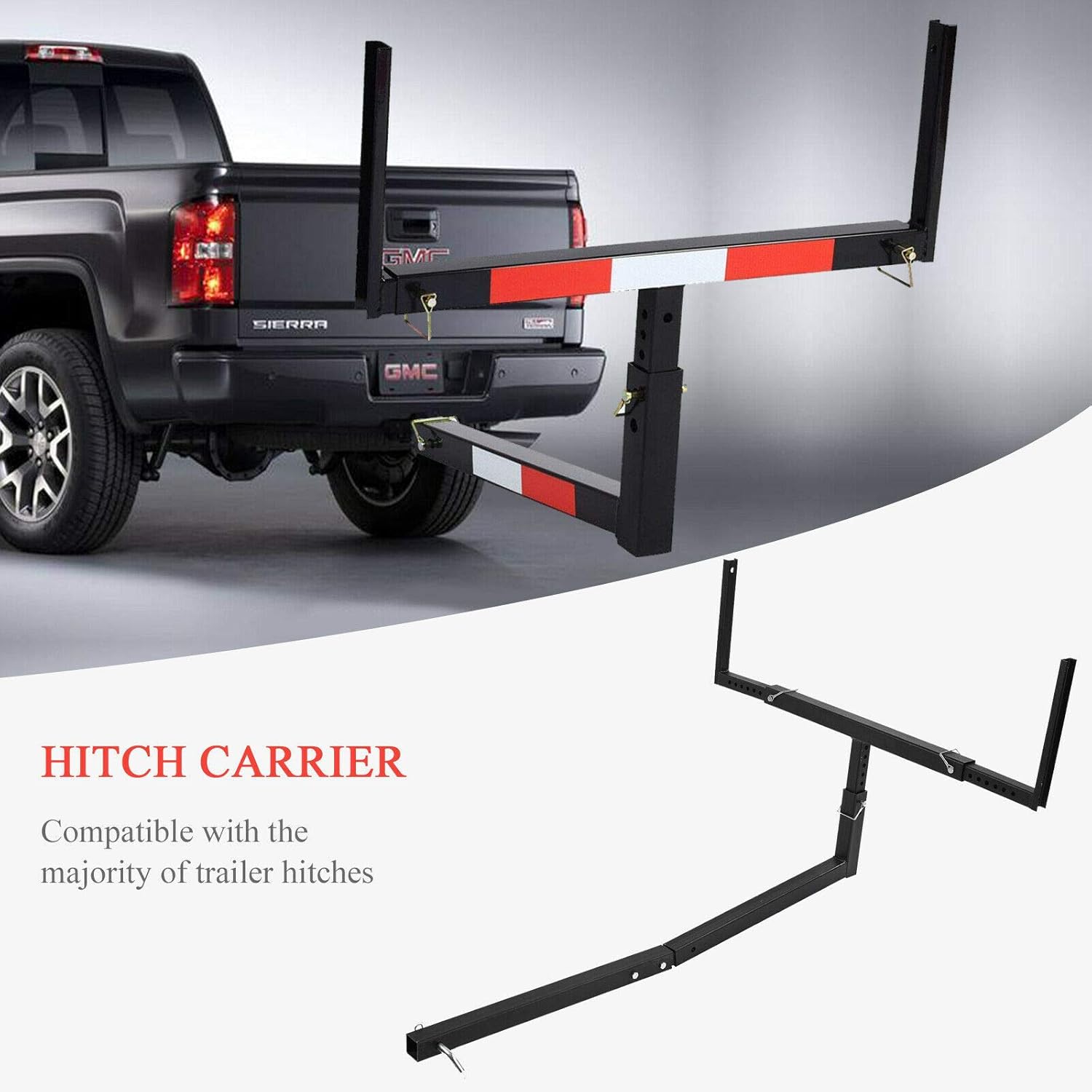 Pick Up Truck Bed Hitch Extender Extension Rack Boat Kayak Lumber Canoe