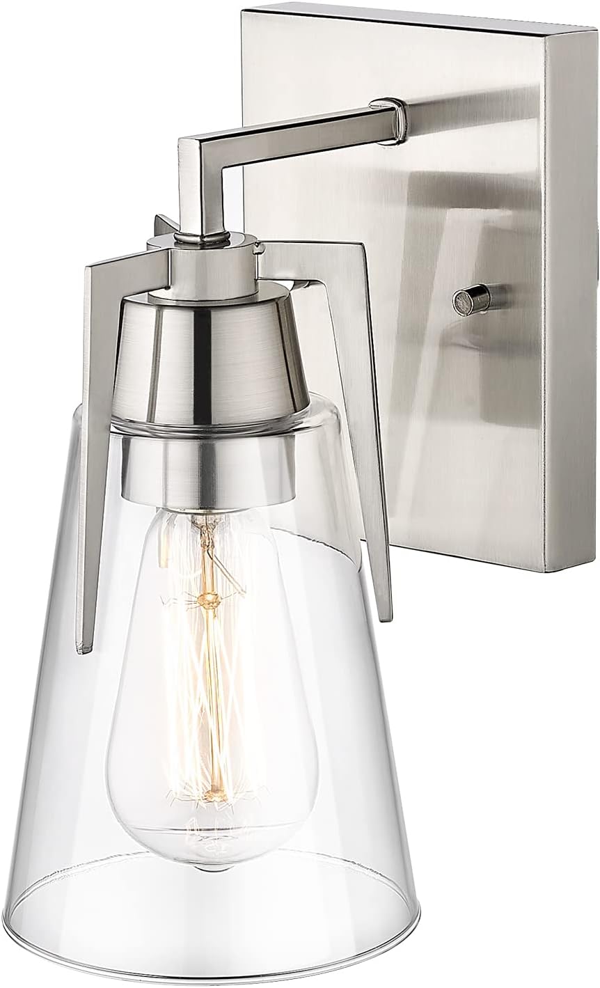 Eapudun 2-Light Vanity Light, Matte Black Bathroom Lighting Fixtures Over Mirror, Modern Metal Wall Lights for Hallway Kitchen Bedroom Living Room, WLA1401-MBK