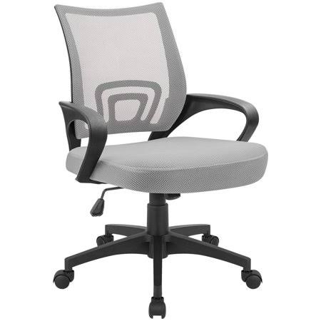 Walnew Mid Back Office Desk Chair with Lumbar Support Computer Ergonomic Mesh Chair with Armrest (Grey)