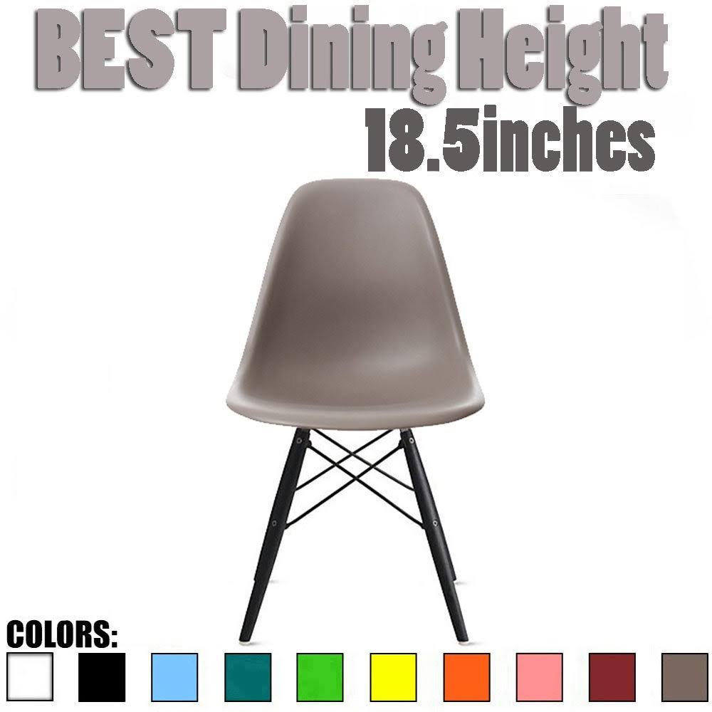 2xhome Designer Plastic Eiffel Chair Dark Black Legs Retro Dining Armless with Back Desk Accent Living Room Side Kitchen - Green