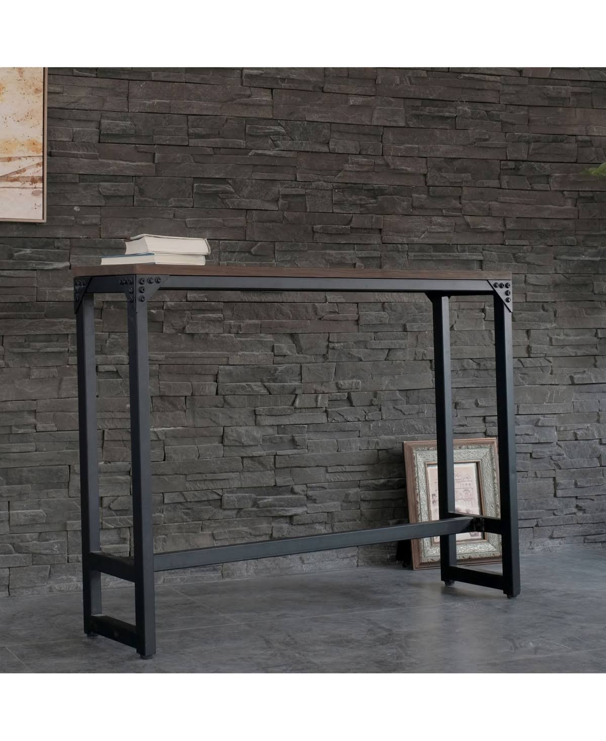 AC Pacific Minimalist Contemporary Industrial Bar and Cocktail Logan Table - Black