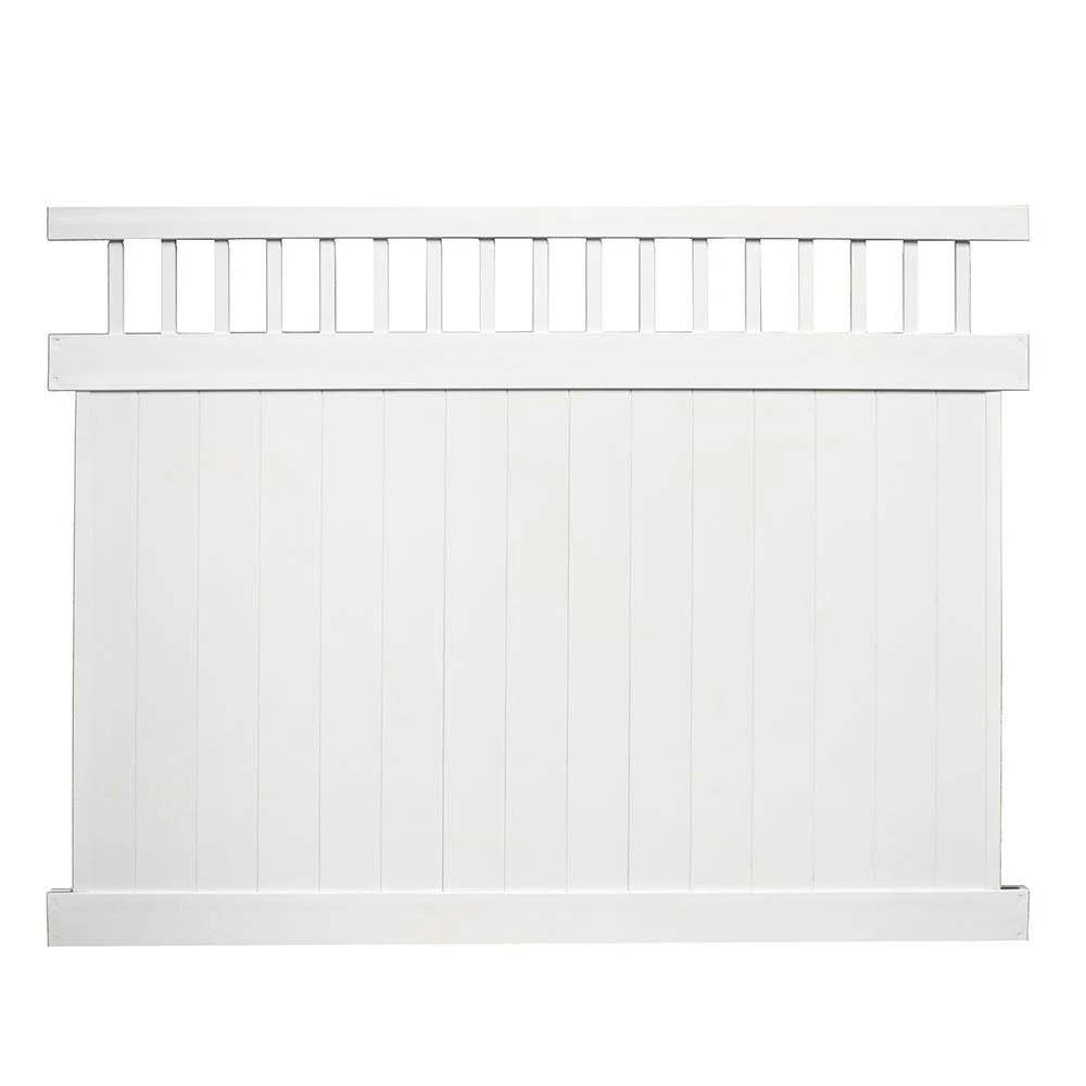 Weatherables Mason 6 ft. H x 8 ft. W White Vinyl Privacy Fence Panel Kit