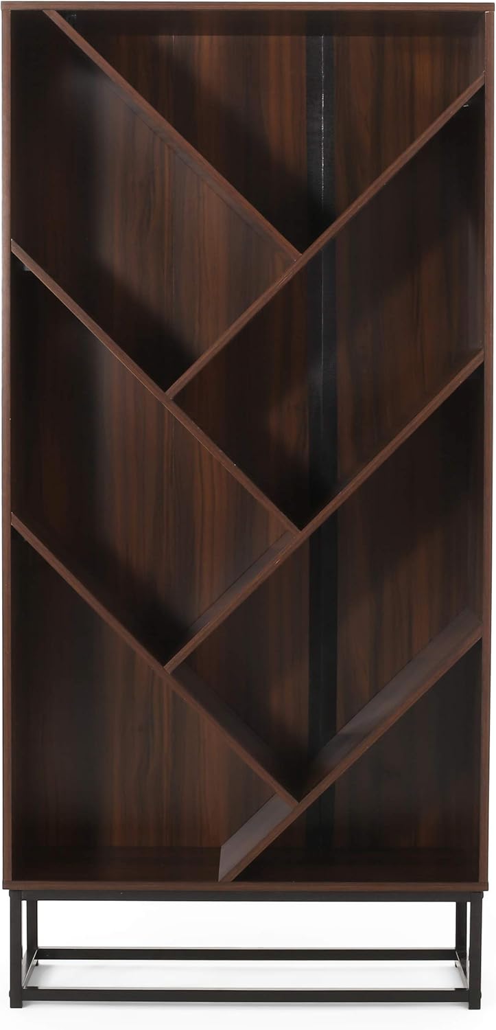 Christopher Knight Home Bucy Bookcase, Dark Gray + Black