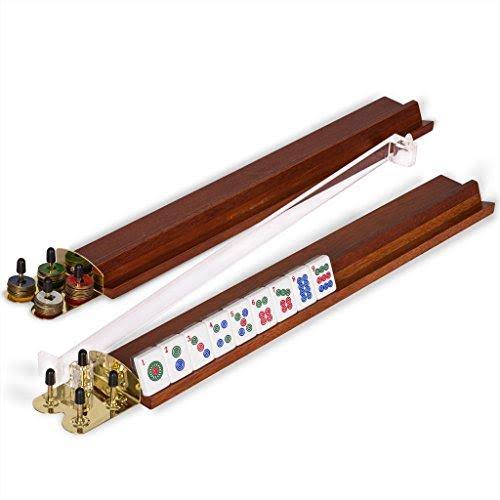 Yellow Mountain Imports American Mahjong (Mah Jong, Mahjongg, Mah-Jongg, mAh Jongg) Set with 166 Tiles, 4 Pushers, 4 Racks, Wood