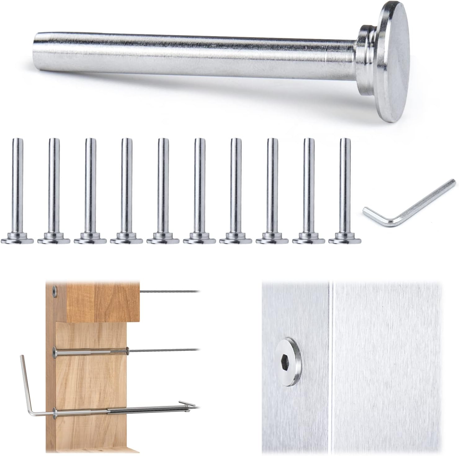 Muzata 10Pack Cable Railing kit Invisible 1/8