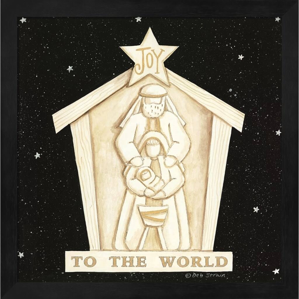 Deb Strain 'Joy Manger' Framed Art - Wood - Black