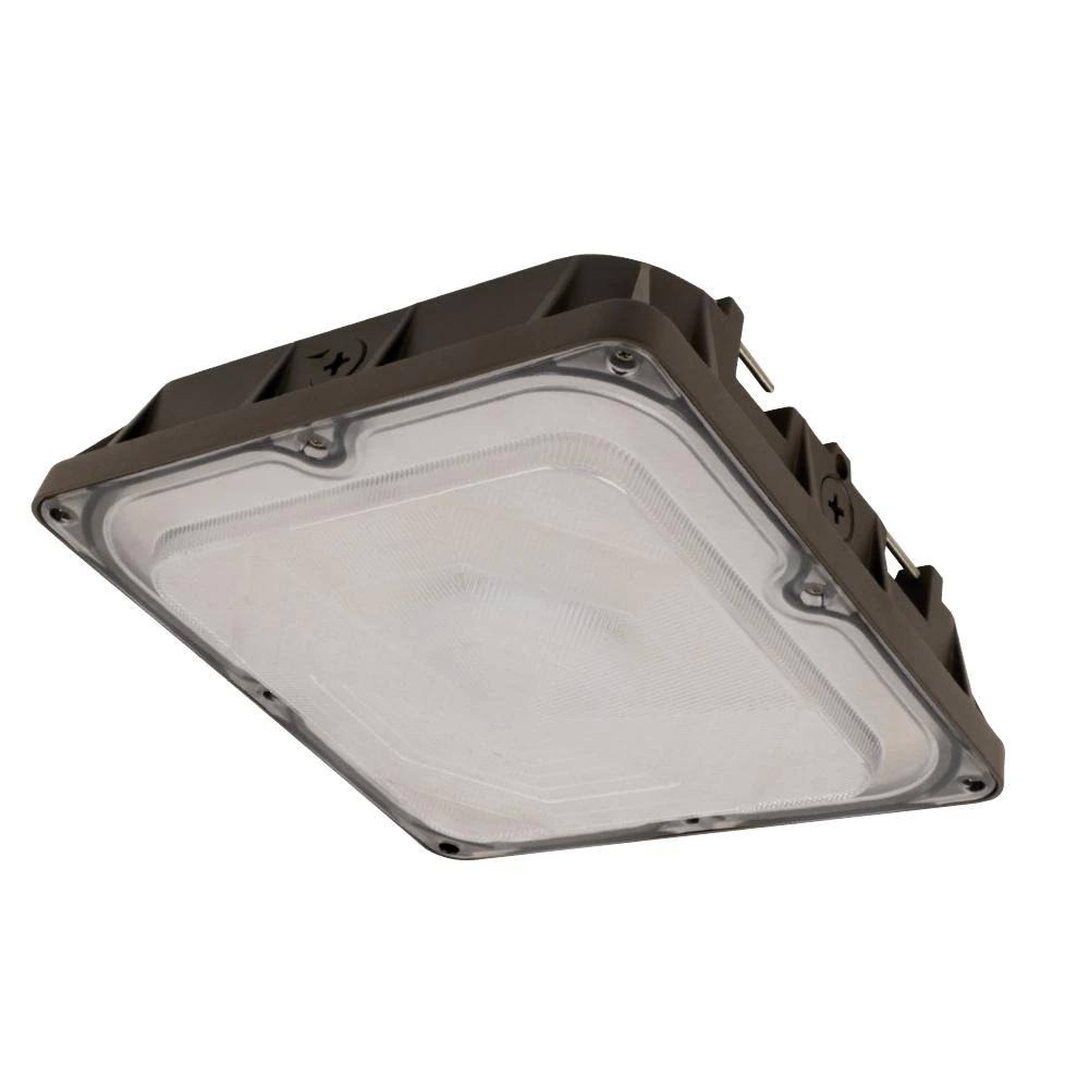 Feit Electric 10 in. 45W Bonze Commercial Grade Outdoor Security Canopy Flushmount Integrated LED Ceiling Canopy Pack Light (2-P