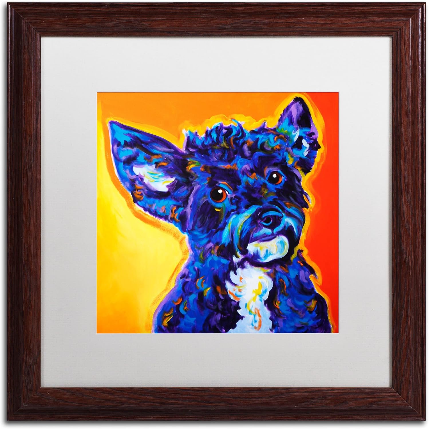 Pebbles Artwork by DawgArt Wood Frame, 16 by 16-Inch, White Matte Pack of 2